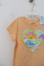 NEW Cat & Jack Tropical Heart Light Orange Shirt | Youth XS 4/5