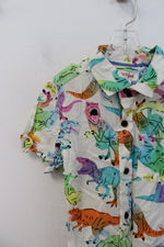 NEW Cat & Jack Colorful Dinosaur Button Down Shirt | 4T