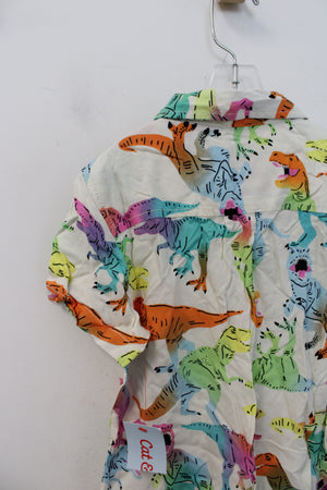 NEW Cat & Jack Colorful Dinosaur Button Down Shirt | 4T