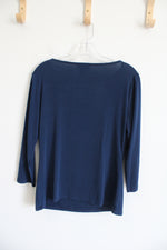 NEW Carmen Marc Valvo Navy Blue Top | M