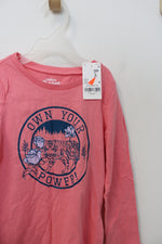 NEW OshKosh Pink "Own Your Power" Tiger Long Sleeved Shirt | Youth 4