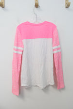 Justice Active Pink & White Long Sleeved Shirt | Youth 8