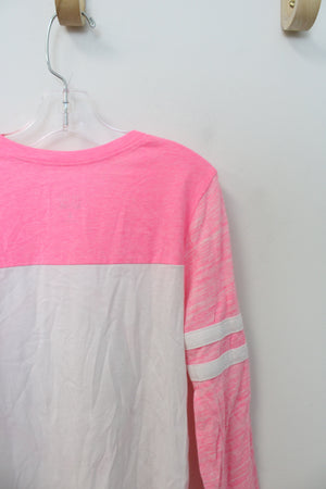 Justice Active Pink & White Long Sleeved Shirt | Youth 8