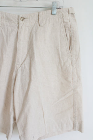 Geoffrey Beene Oatmeal Linen Blend Shorts | 32