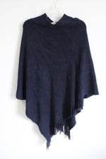 LOFT Dark Navy Blue Knit Poncho Sweater | One Size
