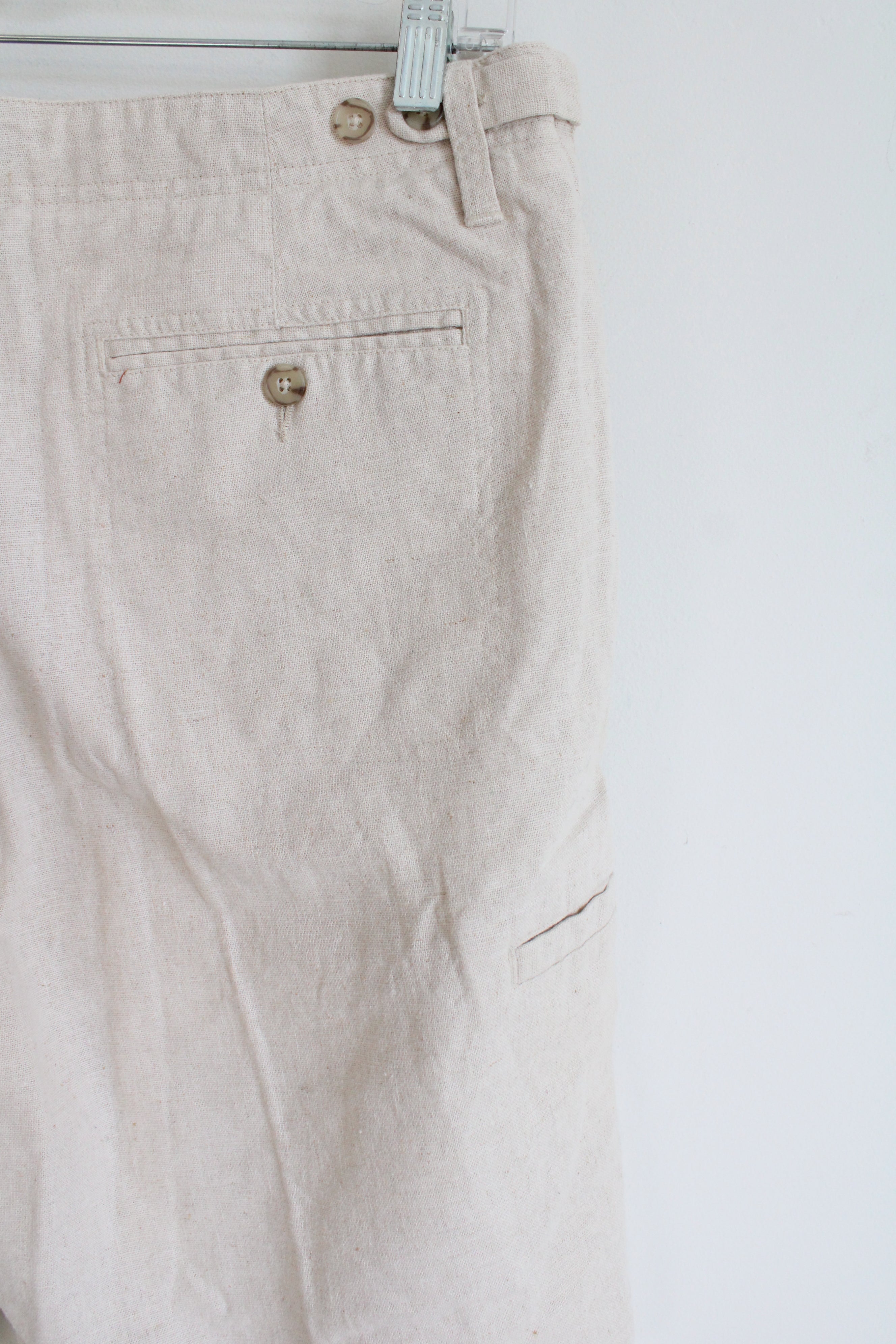 Geoffrey Beene Oatmeal Linen Blend Shorts | 32