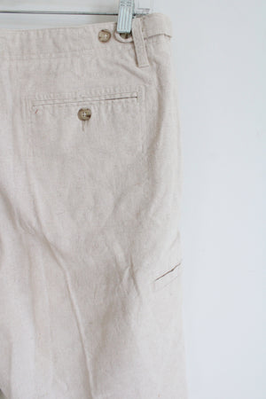 Geoffrey Beene Oatmeal Linen Blend Shorts | 32