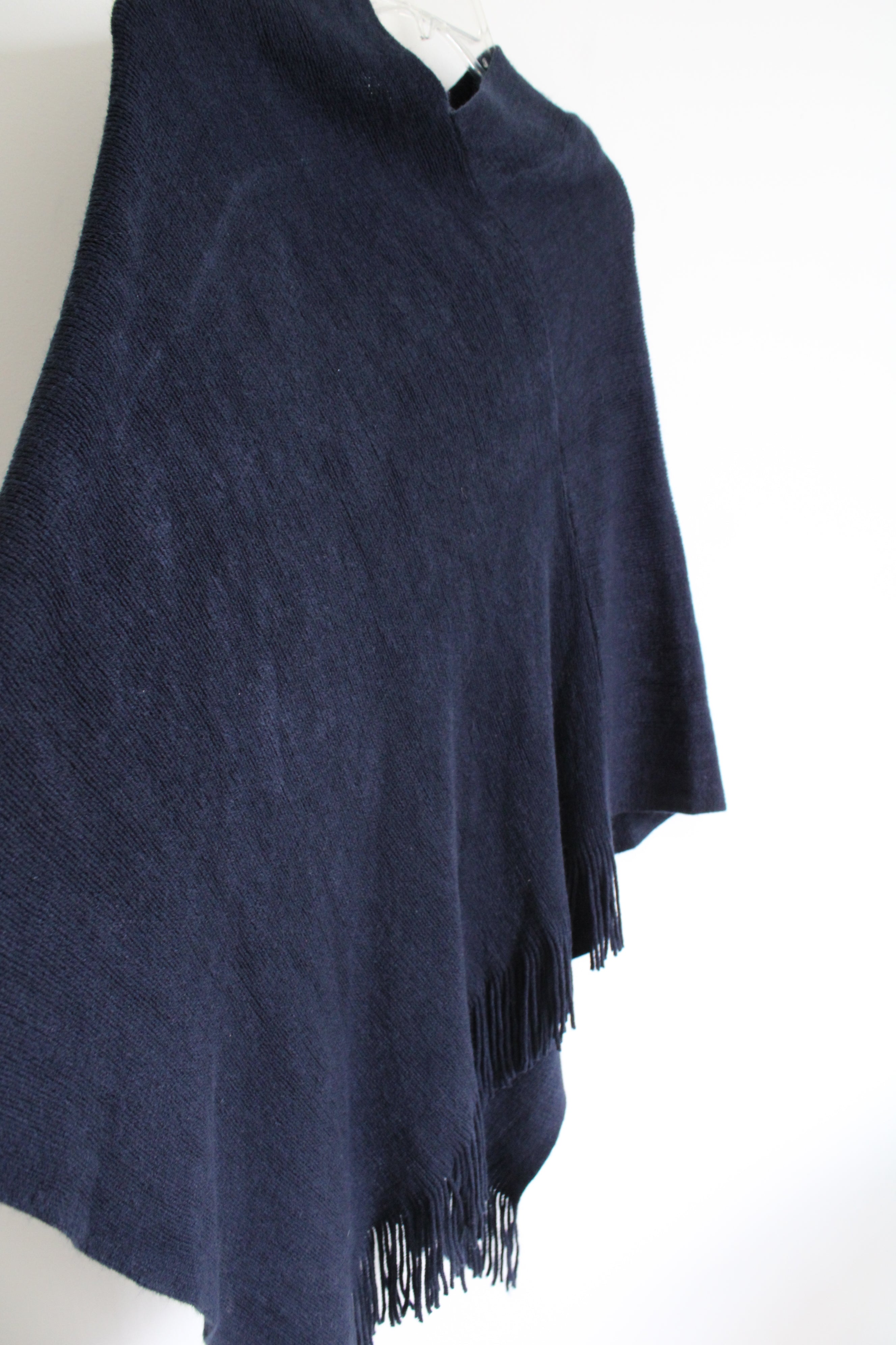 LOFT Dark Navy Blue Knit Poncho Sweater | One Size