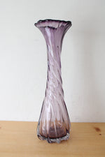 Purple Blown Glass Swirl Large Vase | 16"