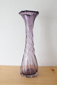 Purple Blown Glass Swirl Large Vase | 16"