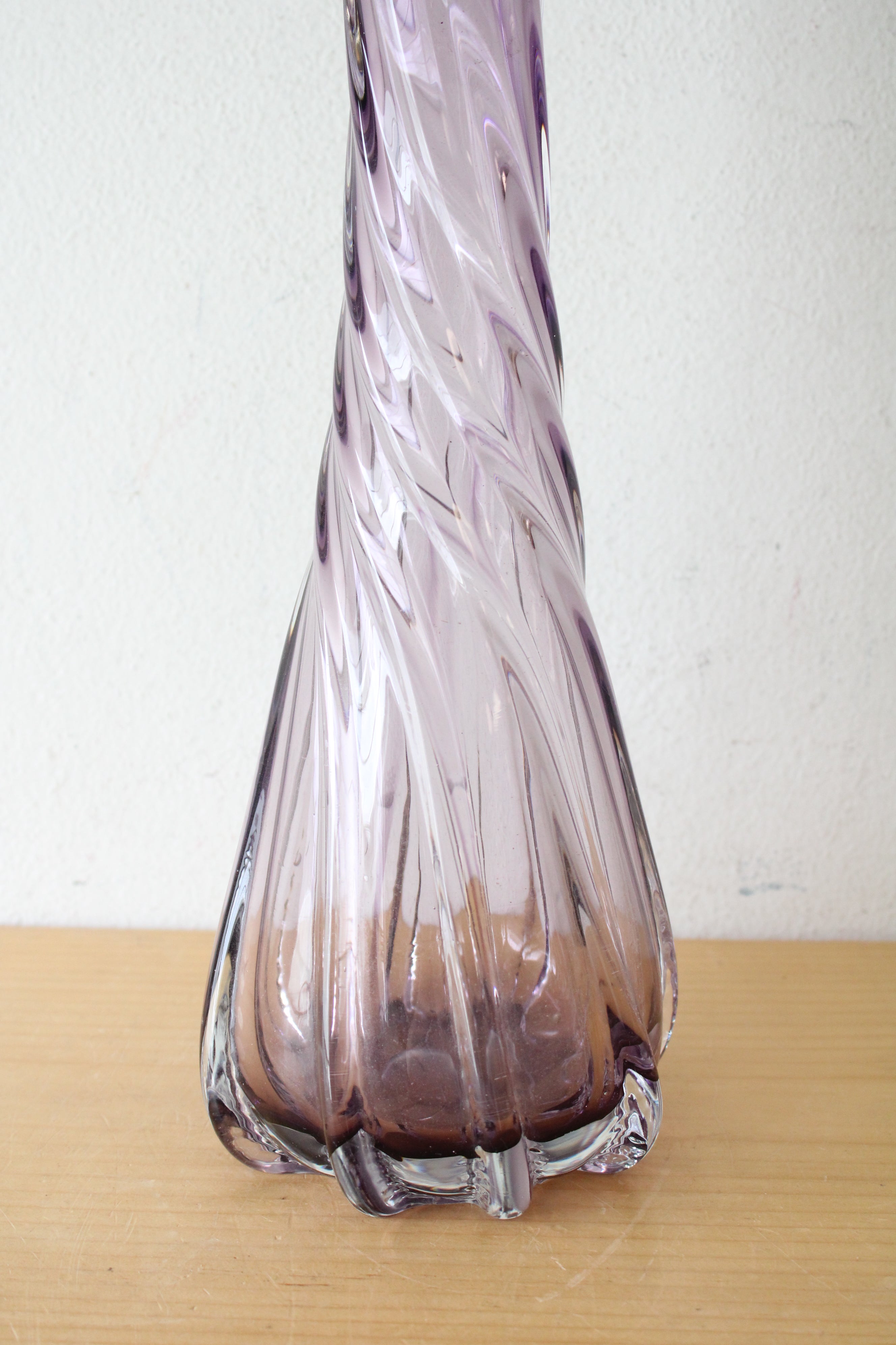 Purple Blown Glass Swirl Large Vase | 16"