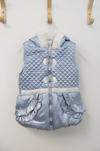 Little Lass Shimmer Blue & Silver Puffer Vest | Youth 7/8