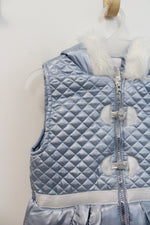 Little Lass Shimmer Blue & Silver Puffer Vest | Youth 7/8