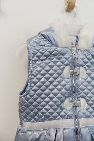 Little Lass Shimmer Blue & Silver Puffer Vest | Youth 7/8