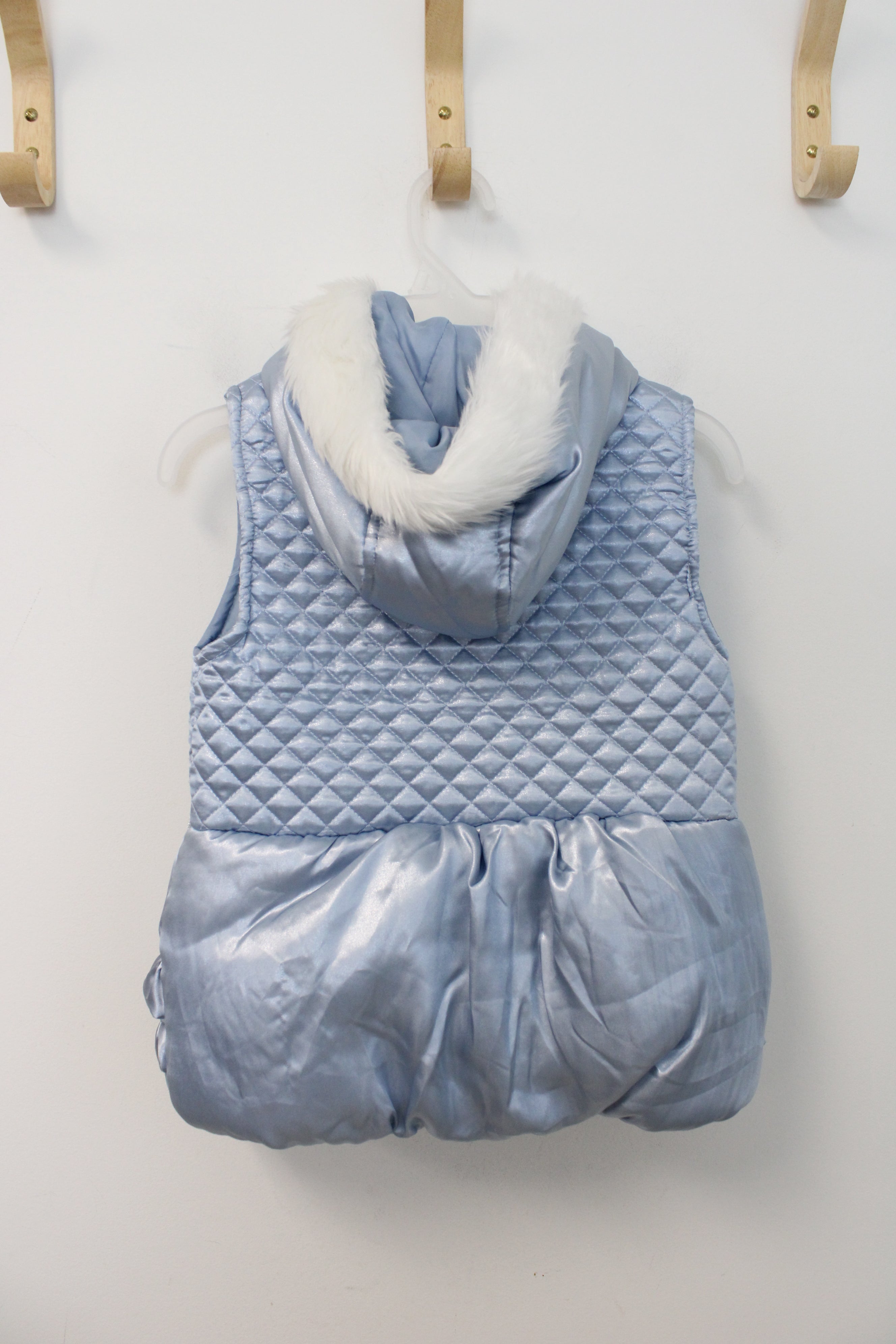 Little Lass Shimmer Blue & Silver Puffer Vest | Youth 7/8