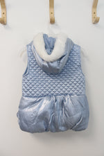 Little Lass Shimmer Blue & Silver Puffer Vest | Youth 7/8