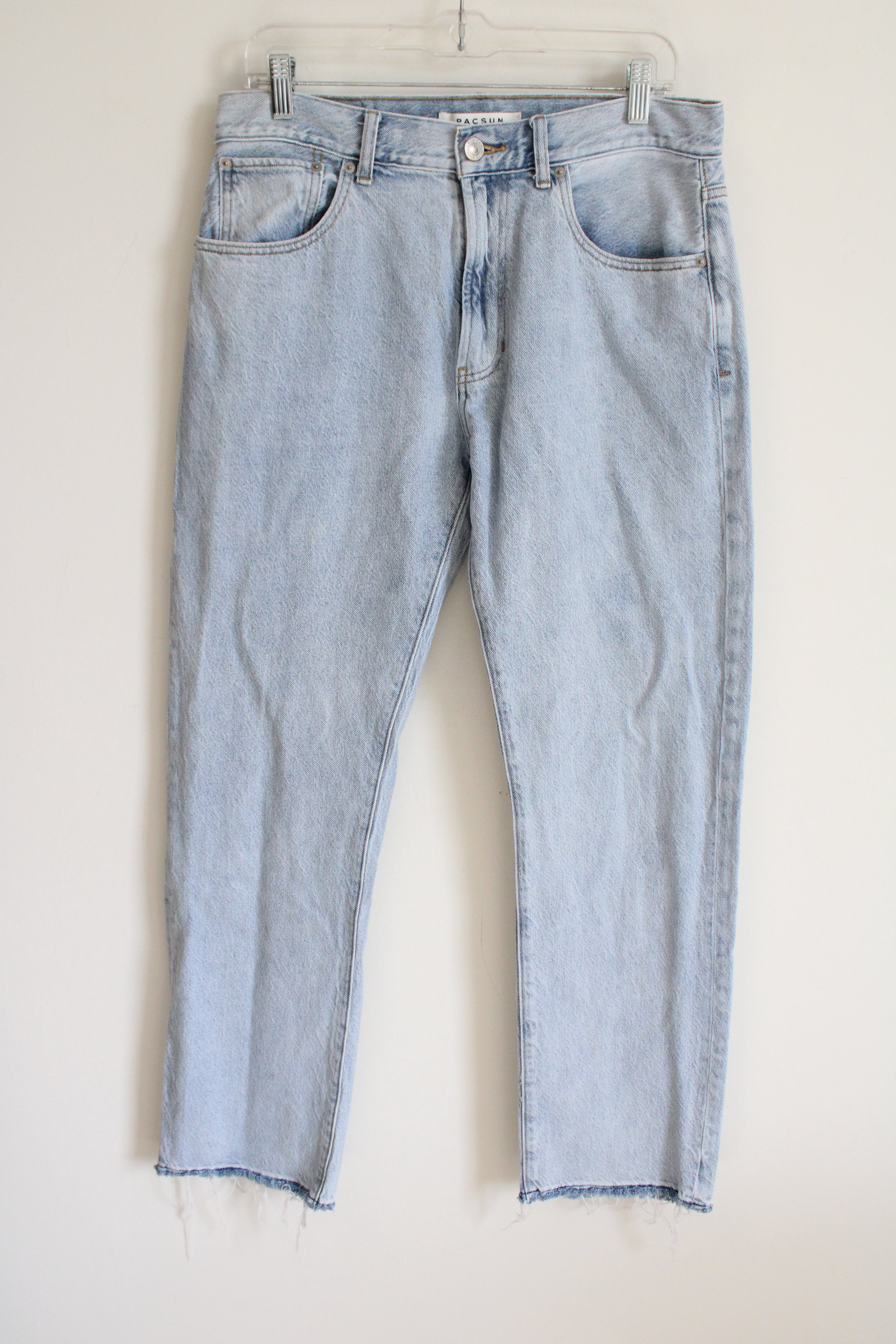 Pacsun Baggy Fit Light Wash Raw Hem Jeans | 31X32