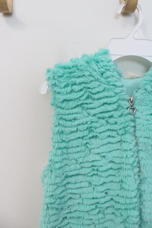 Self Esteem Fuzzy Teal Green Hooded Vest | Youth L (10/12)