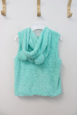 Self Esteem Fuzzy Teal Green Hooded Vest | Youth L (10/12)