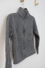 Express Design Studio Gray Ribbed Wool Full Zip Sweater | Youth M (10/12)