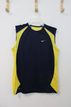 Nike Fit Dry Navy & Yellow Muscle Tank | Youth L (14/16)