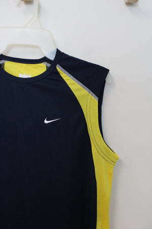 Nike Fit Dry Navy & Yellow Muscle Tank | Youth L (14/16)