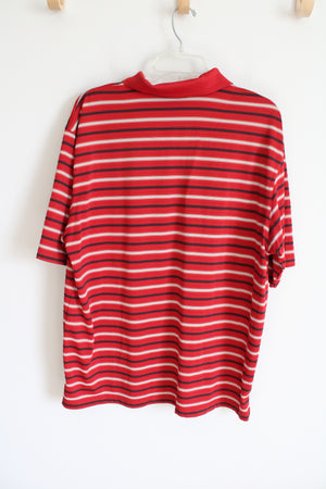 PGA Tour Red Striped Polo Shirt | XL