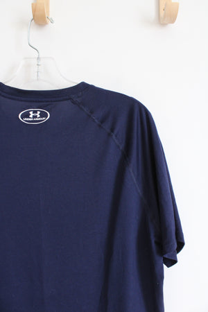 Under Armour Loose Fit HeatGear Navy Blue Shirt | L