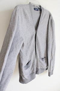 Chaps Gray Knit Cardigan | XL