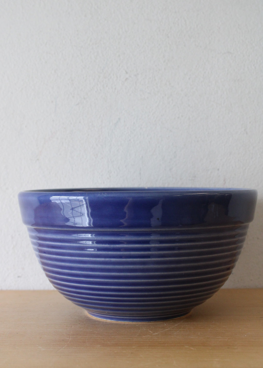 Blue Ceramic Ribbed Medium Mixing Bowl