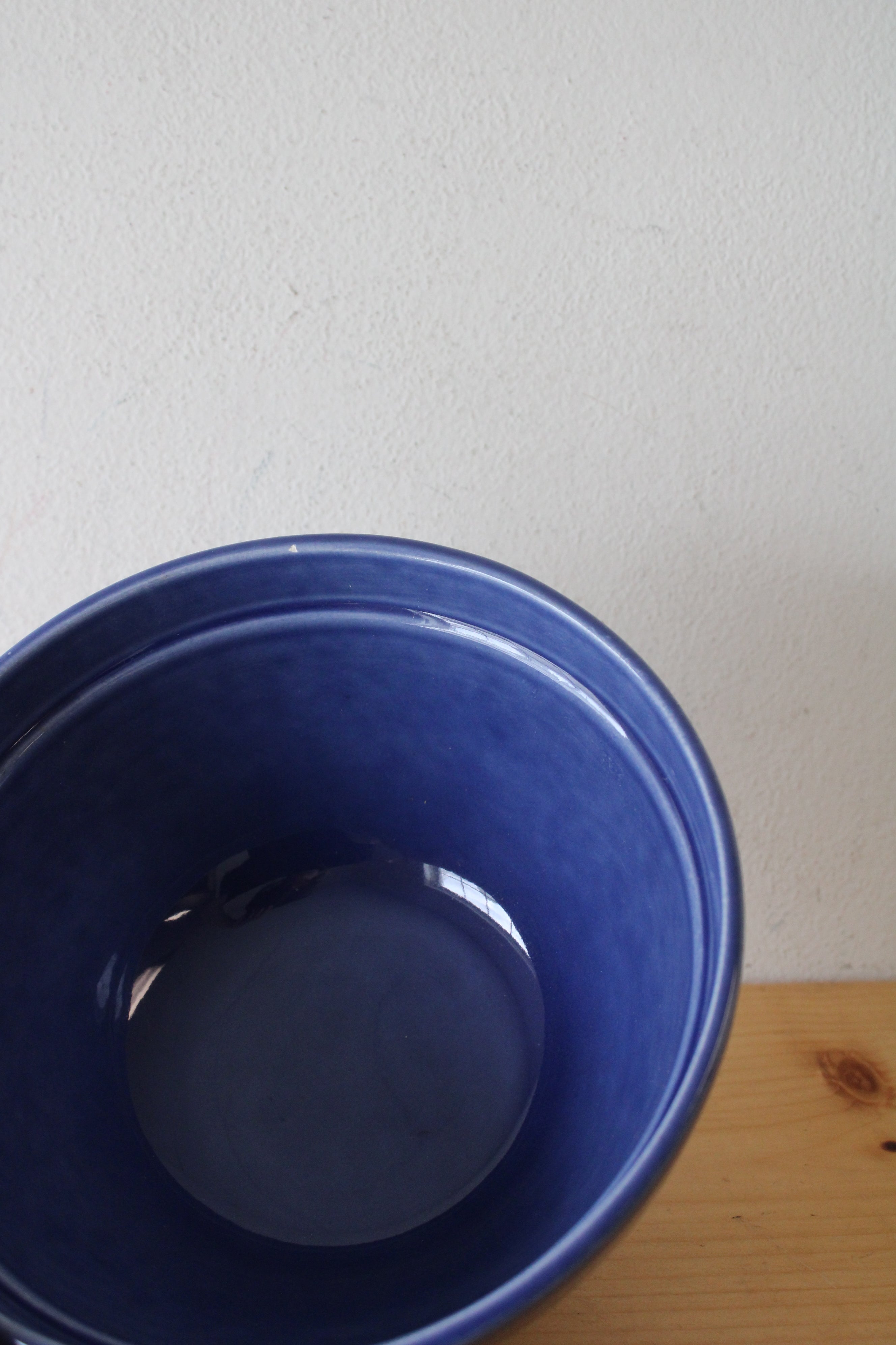 Blue Ceramic Ribbed Medium Mixing Bowl