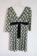 London Times Blue Green Floral Y2K Dress | 10 Petite