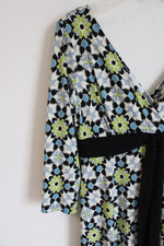 London Times Blue Green Floral Y2K Dress | 10 Petite