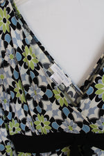 London Times Blue Green Floral Y2K Dress | 10 Petite