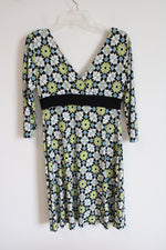 London Times Blue Green Floral Y2K Dress | 10 Petite