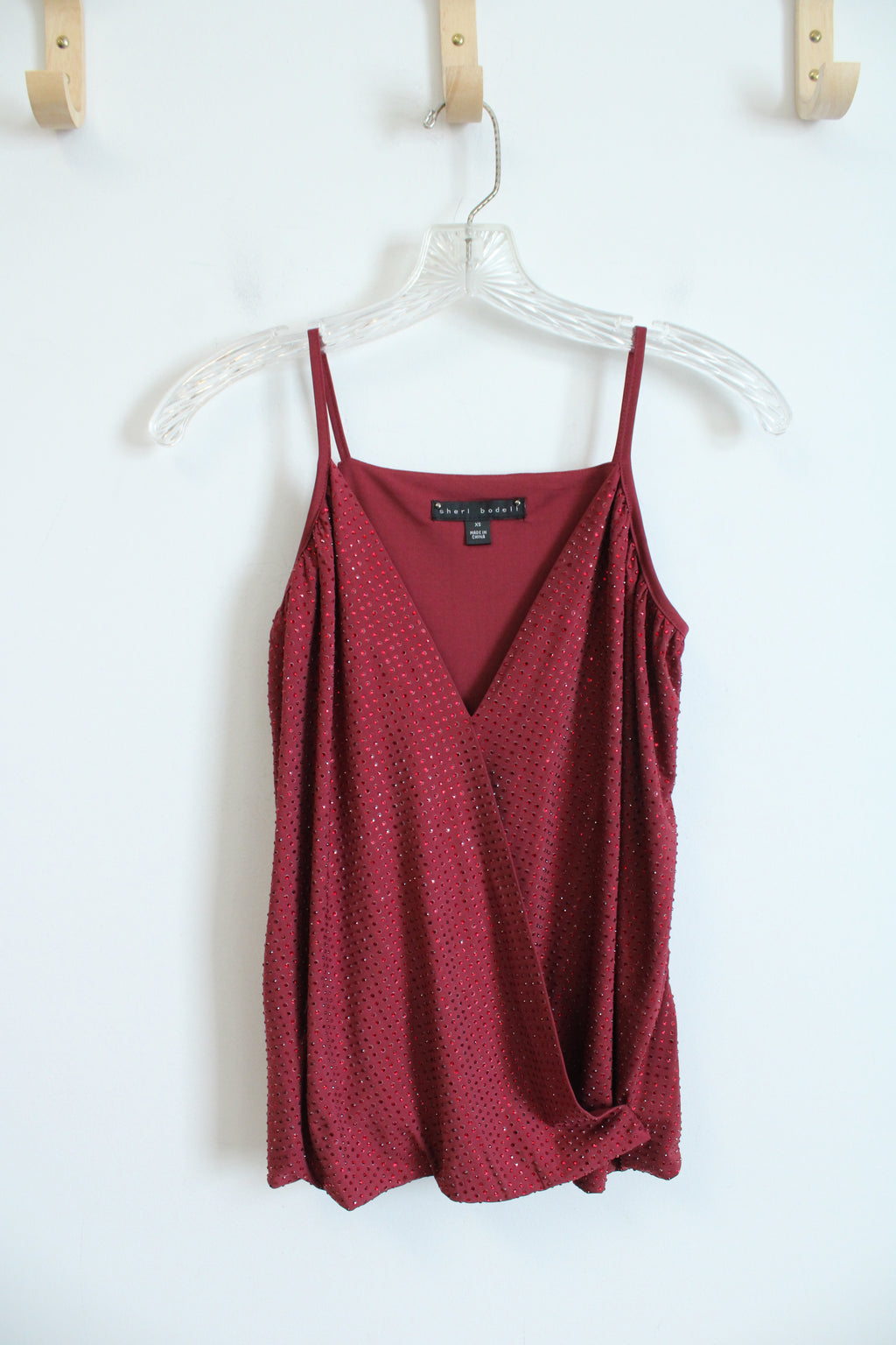 Sheri Bodell Red Bedazzled Wrap Tank | XS