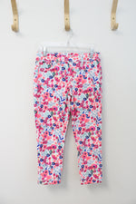 Jordache Pink Blue Floral Crop Jeggings | Youth L (10/12)