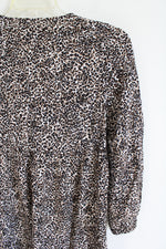 Old Navy Black Brown Leopard Print Speckled Rayon Dress | XS