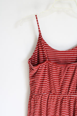 Old Navy Terracotta Orange White Striped Dress | M