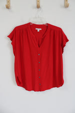 J.Crew Mercantile Red Blouse | M