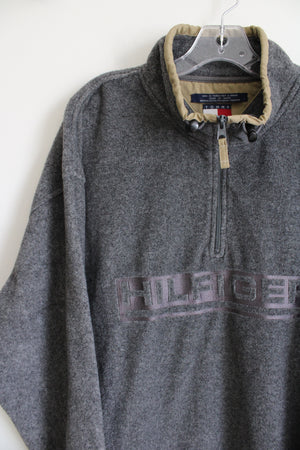 Tommy Hilfiger Gray Fleece Vintage 1/4 Zip Pullover Sweatshirt | XXL