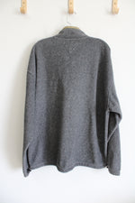 Tommy Hilfiger Gray Fleece Vintage 1/4 Zip Pullover Sweatshirt | XXL