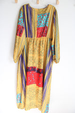 Shein Curve Yellow Patterned Long Sleeved Maxi Dress | 4XL