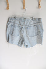 NEW Old Navy High Rise Slouchy Straight Light Wash Denim Shorts | 20