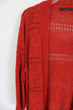 Preswick & More Dark Orange Knit Cardigan | 1X