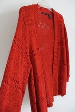 Preswick & More Dark Orange Knit Cardigan | 1X