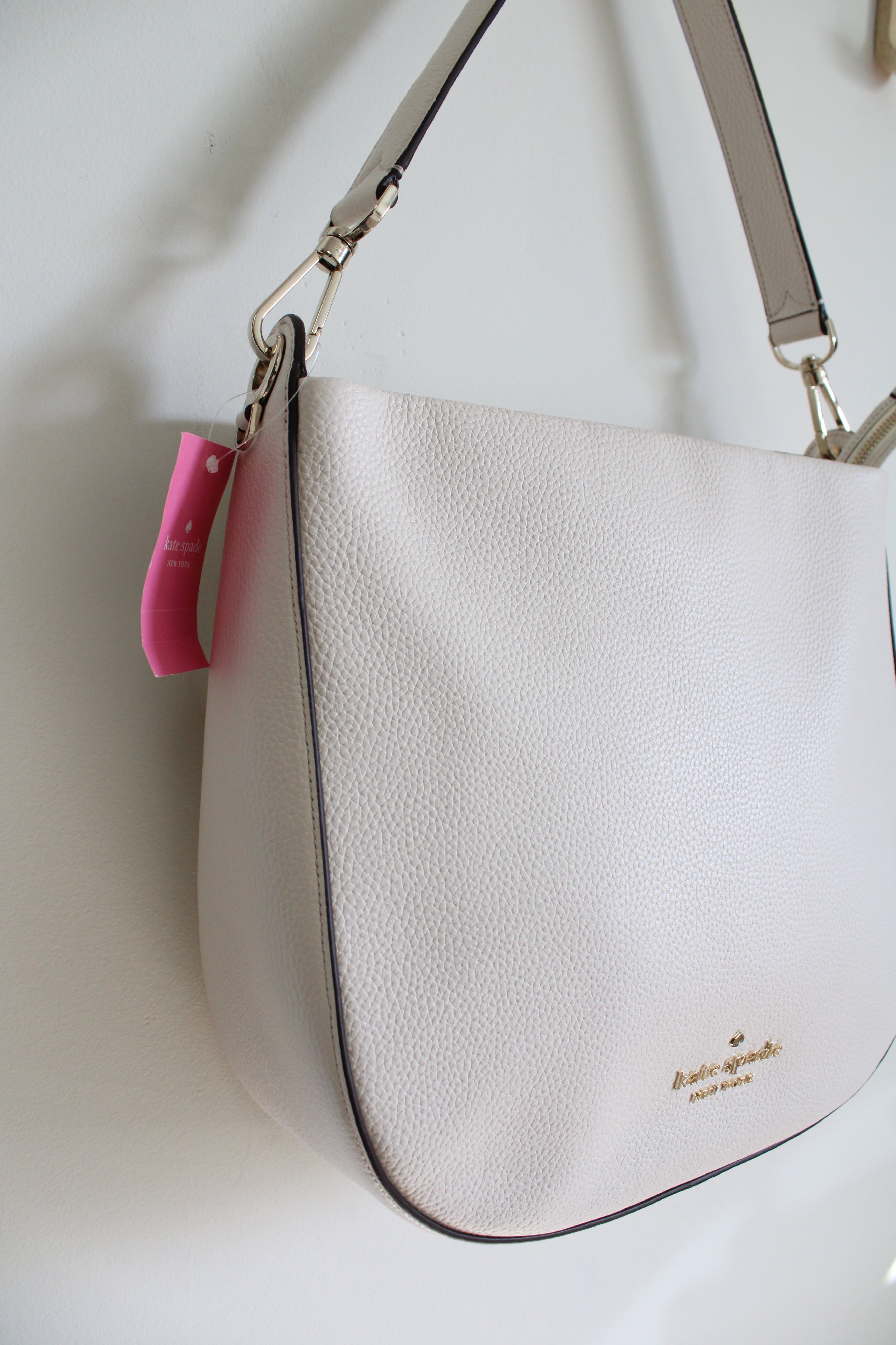 NEW Kate Spade New York Lexy White Pebble Leather Parchment Shoulder Bag