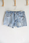 American Eagle Distressed Denim Light Wash Shorts | 4