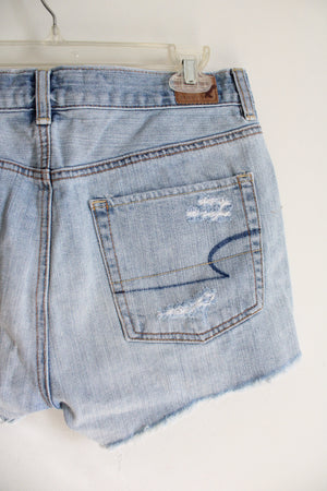 American Eagle Distressed Denim Light Wash Shorts | 4