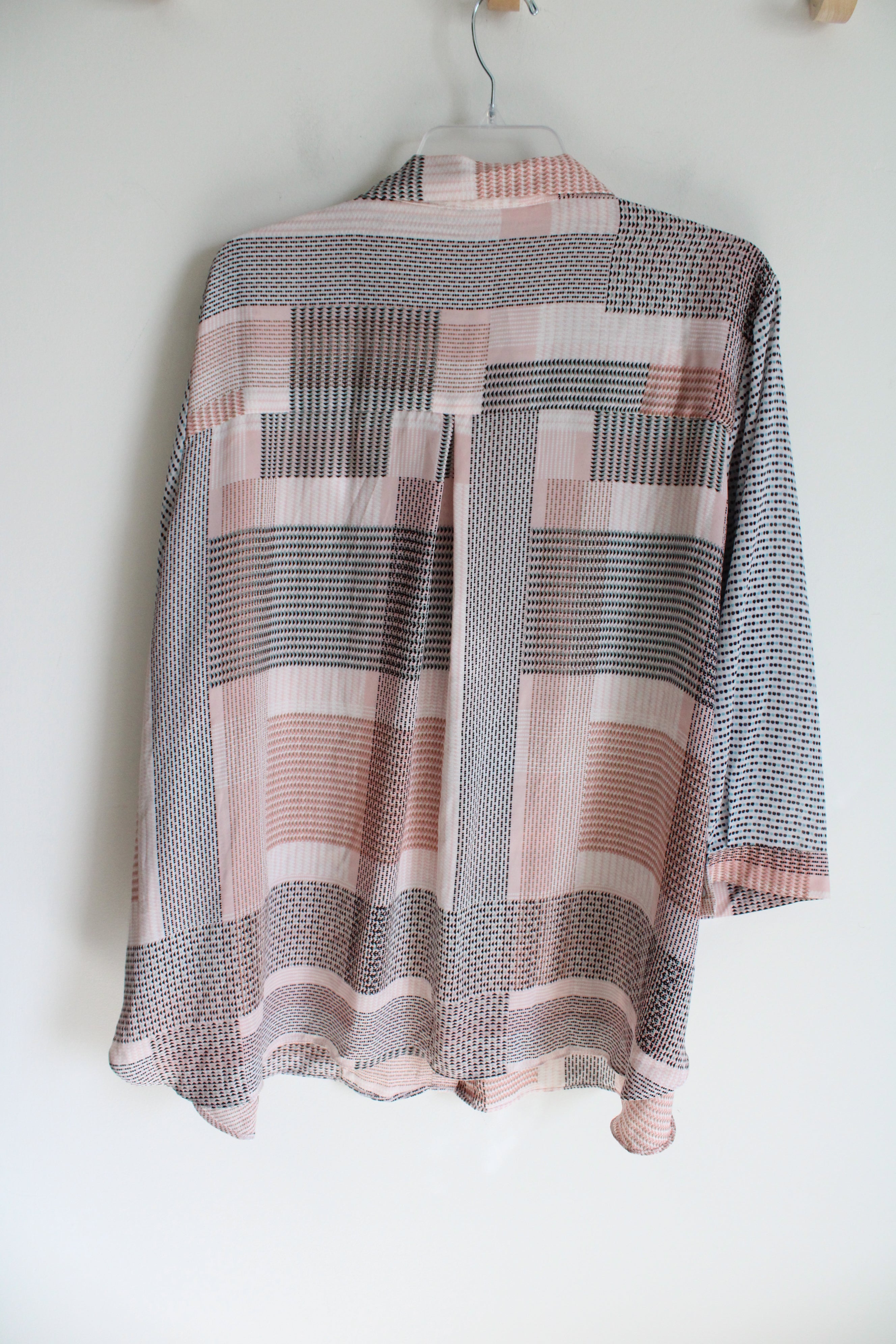 Rose + Olive Pink Patterned Chiffon Blouse | 3XL